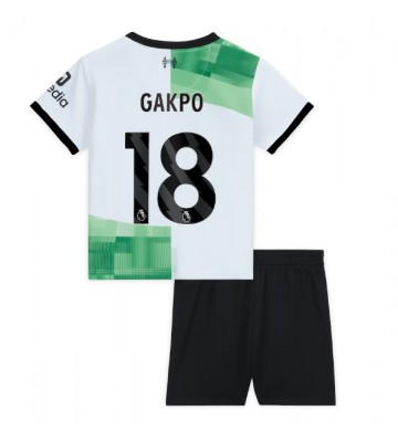 Liverpool Cody Gakpo #18 Koszulka Wyjazdowych Dziecięca 2023-24 Krótki Rękaw (+ Krótkie spodenki)
